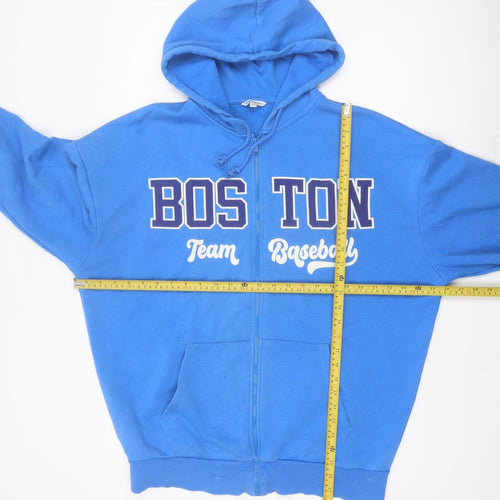 Clockhouse Women Blue Full Zip Hoodie Boston Team Design XS