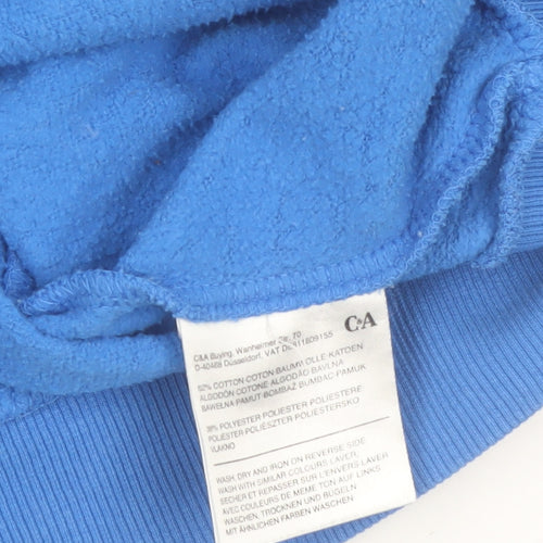 Clockhouse Women Blue Full Zip Hoodie Boston Team Design XS