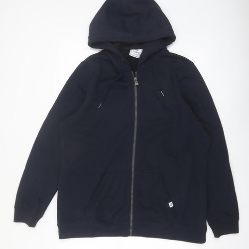 TOG24 Men's Blue Full Zip Hoodie XL Fleece Cotton Blend