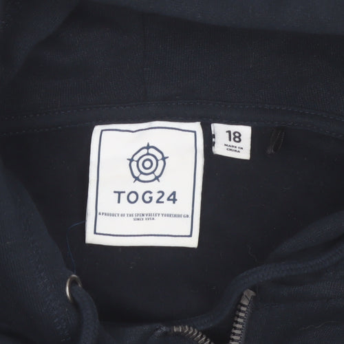 TOG24 Men's Blue Full Zip Hoodie XL Fleece Cotton Blend
