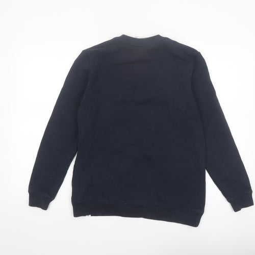 TOG24 Women Navy Blue Happy Pullover Sweatshirt Size 10 Cotton Blend