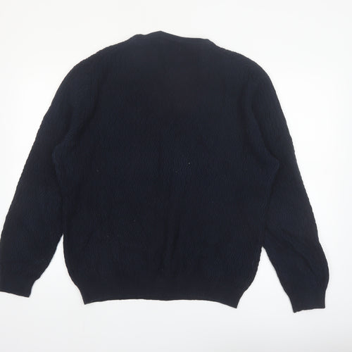 Mango Men Blue Knit Crew Neck Long Sleeve Pullover Jumper L