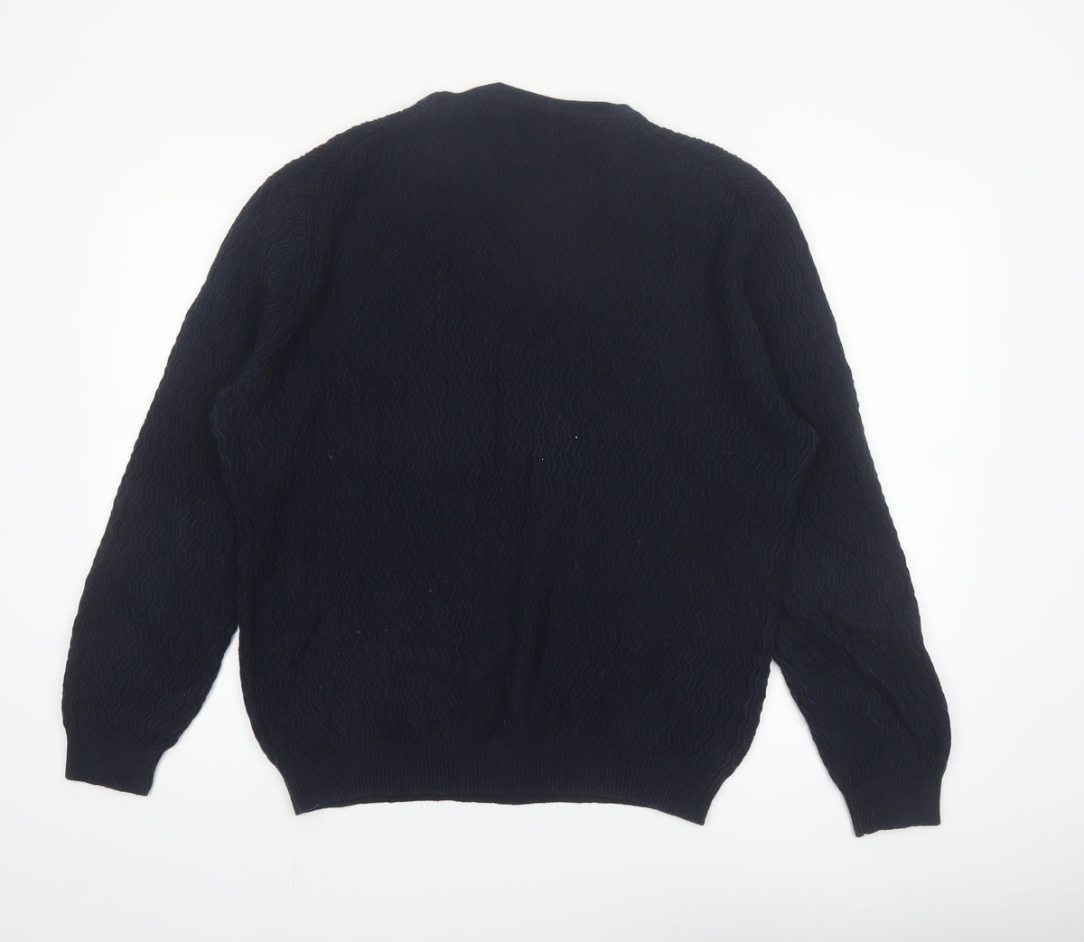 Mango Men Blue Knit Crew Neck Long Sleeve Pullover Jumper L