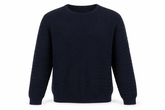 Mango Men Blue Knit Crew Neck Long Sleeve Pullover Jumper L