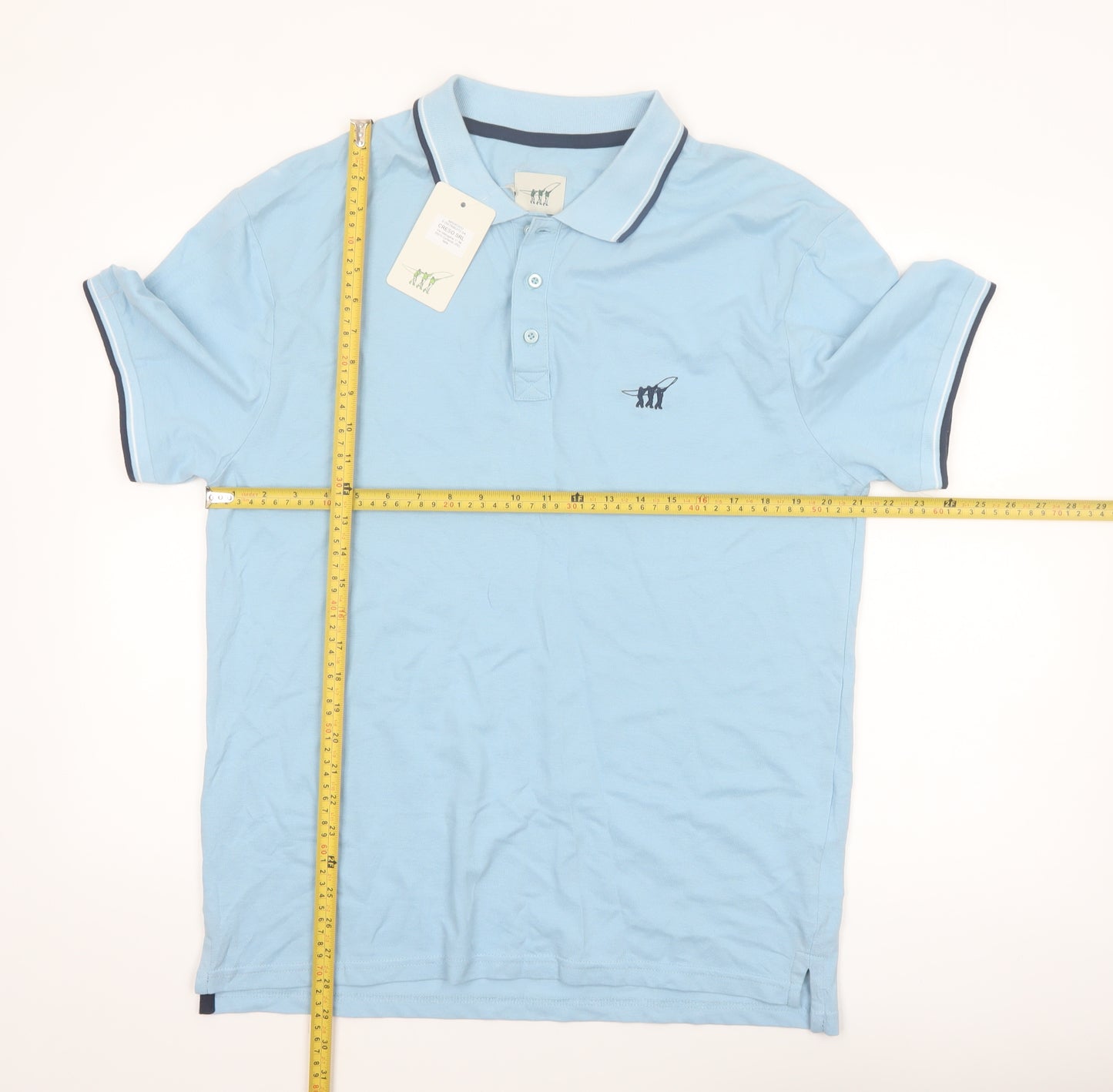 Henry Cotton's Men's Blue 2XL Cotton Polo Shirt