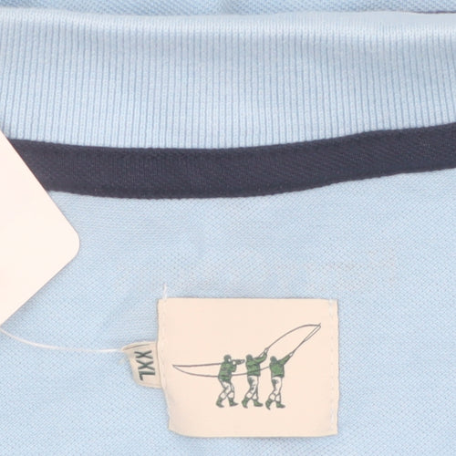 Henry Cotton's Men's Blue 2XL Cotton Polo Shirt