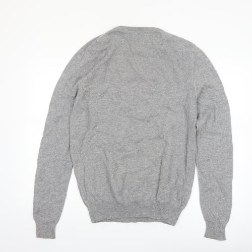 Jaeger Men's Grey Pure Cashmere Crew Neck Jumper M