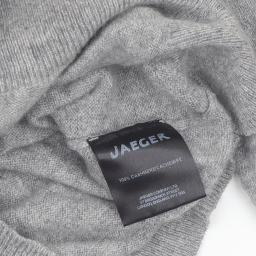 Jaeger Men's Grey Pure Cashmere Crew Neck Jumper M