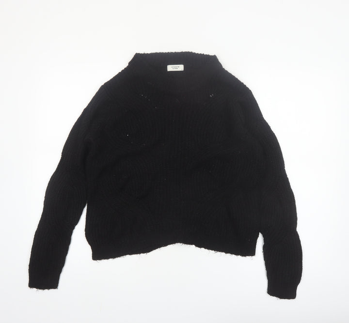 Jacqueline de Yong Women's Black Chunky Knit Pullover Jumper Size S