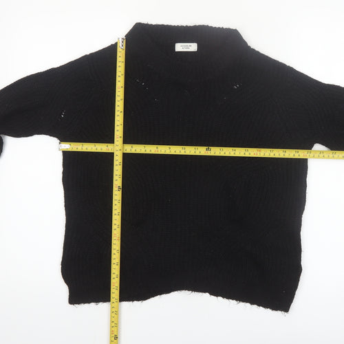 Jacqueline de Yong Women's Black Chunky Knit Pullover Jumper Size S
