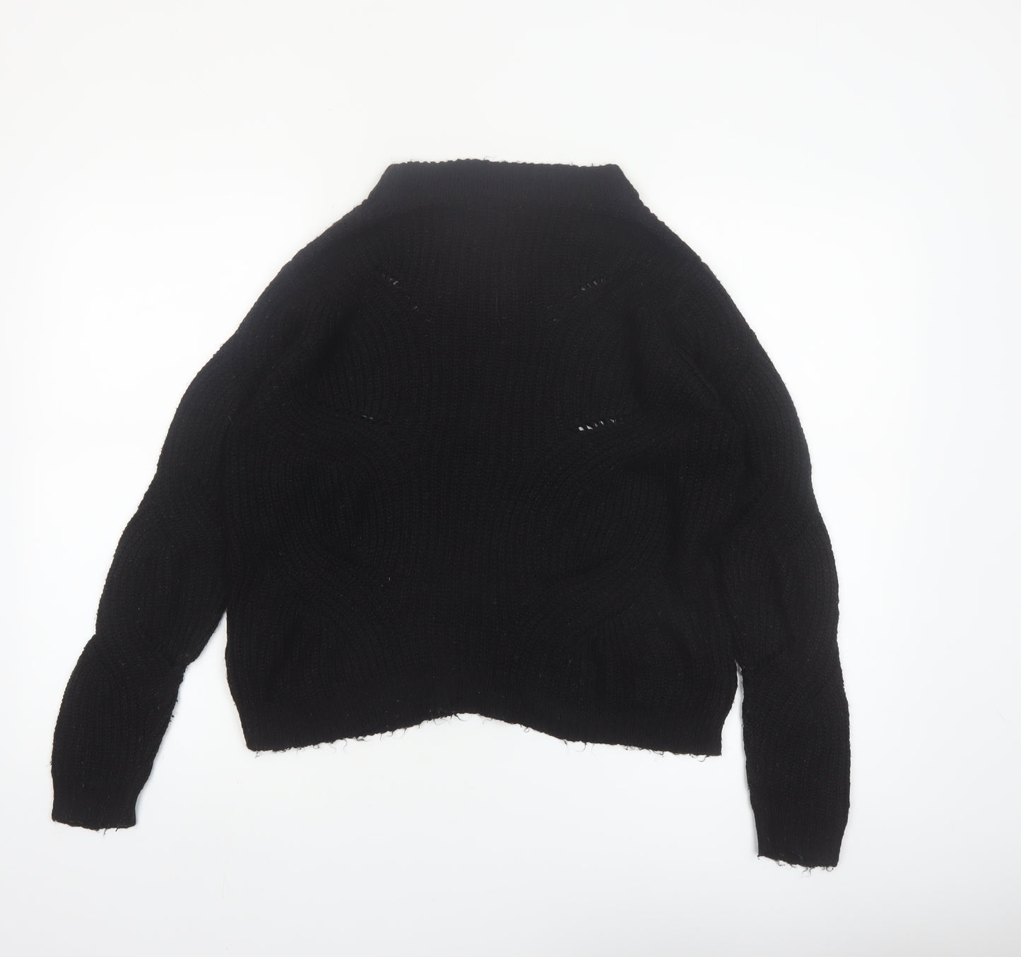 Jacqueline de Yong Women's Black Chunky Knit Pullover Jumper Size S
