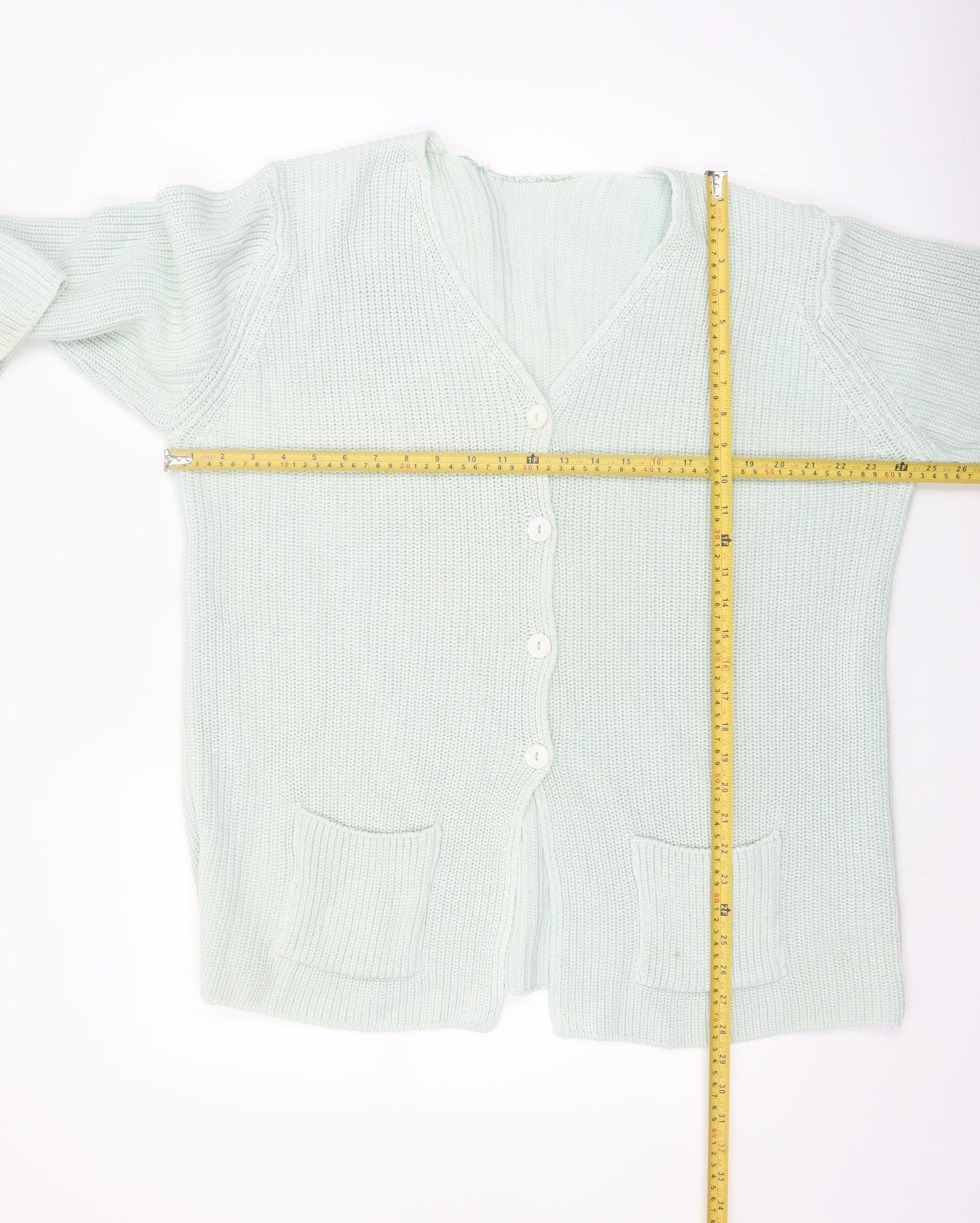 Marks and Spencer Women’s Pale Green Cotton V-Neck Long Sleeve Cardigan Size 16