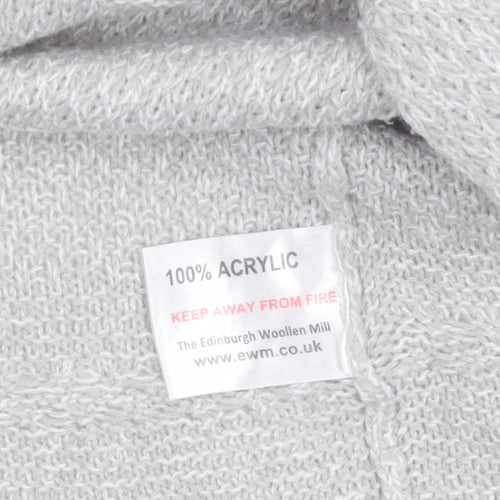Isle Essentials Womens Grey Open Knit Long Sleeve Cardigan M 14-16