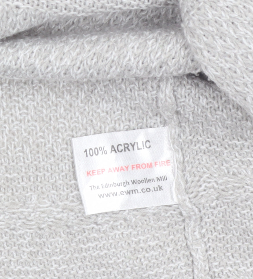 Isle Essentials Womens Grey Open Knit Long Sleeve Cardigan M 14-16
