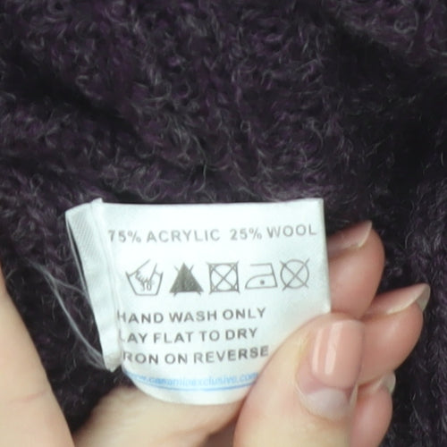 South Lodge Women's Purple Knit Ruffle Open Cardigan Size M