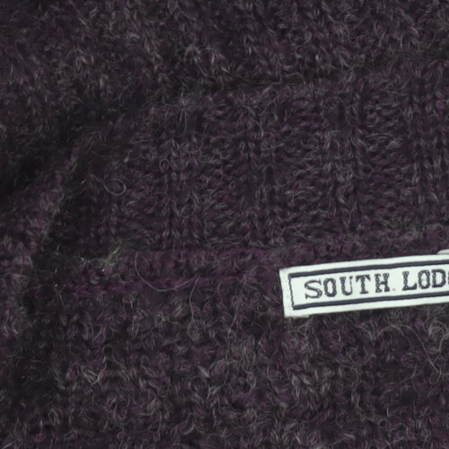 South Lodge Women's Purple Knit Ruffle Open Cardigan Size M