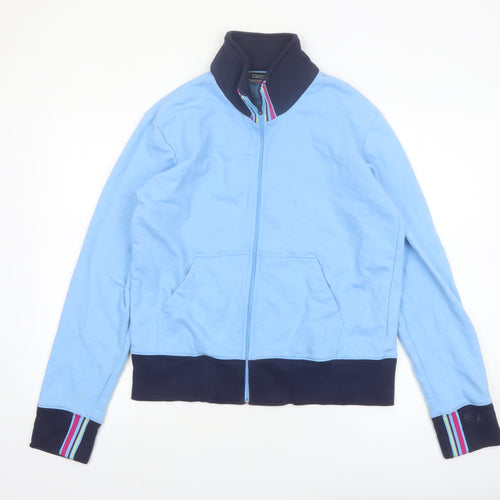Kappa Womens Blue 2XL Basic Zip Up Jacket with Stripe Cuffs