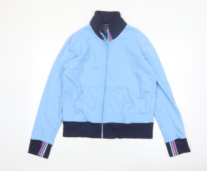 Kappa Womens Blue 2XL Basic Zip Up Jacket with Stripe Cuffs
