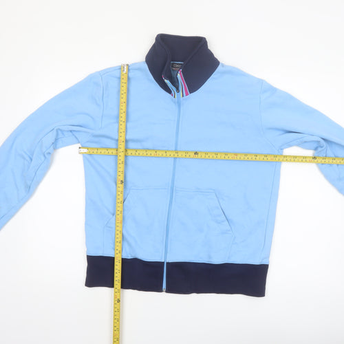 Kappa Womens Blue 2XL Basic Zip Up Jacket with Stripe Cuffs