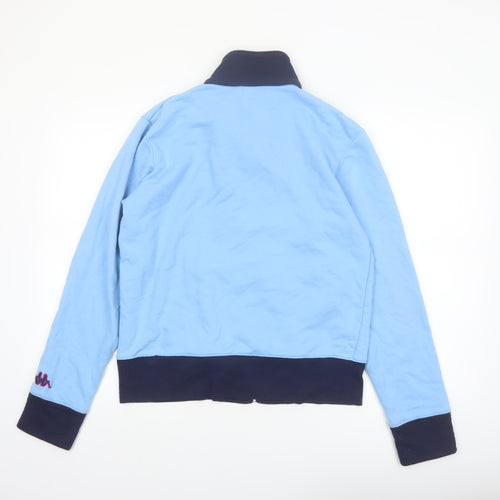 Kappa Womens Blue 2XL Basic Zip Up Jacket with Stripe Cuffs