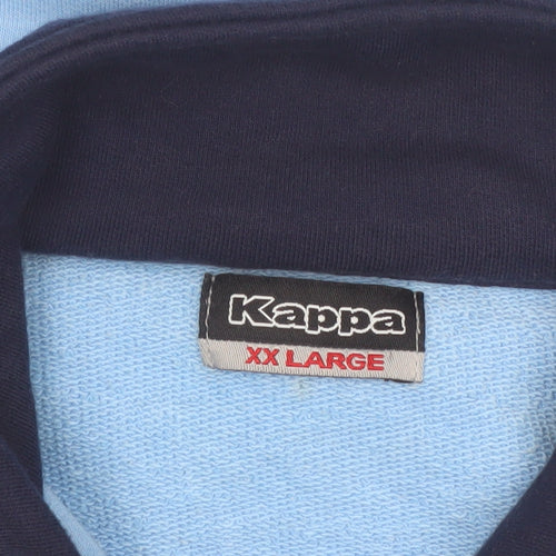 Kappa Womens Blue 2XL Basic Zip Up Jacket with Stripe Cuffs