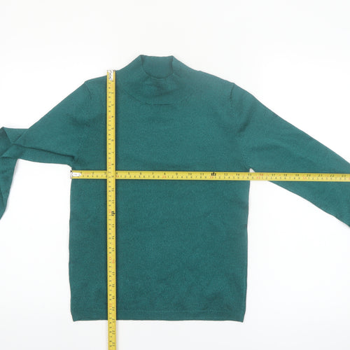 MNG Women’s Green Mock Neck Slim Fit Knit Jumper Size S