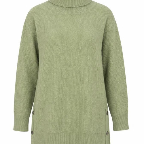 Monsoon Women’s Green Roll Neck Tunic Jumper Size S Long Sleeve