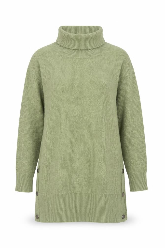 Monsoon Women’s Green Roll Neck Tunic Jumper Size S Long Sleeve
