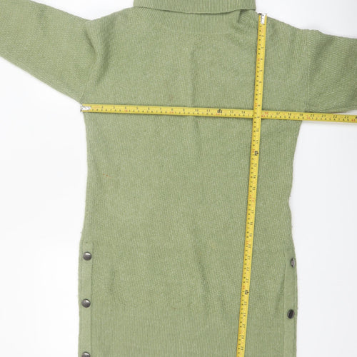 Monsoon Women’s Green Roll Neck Tunic Jumper Size S Long Sleeve