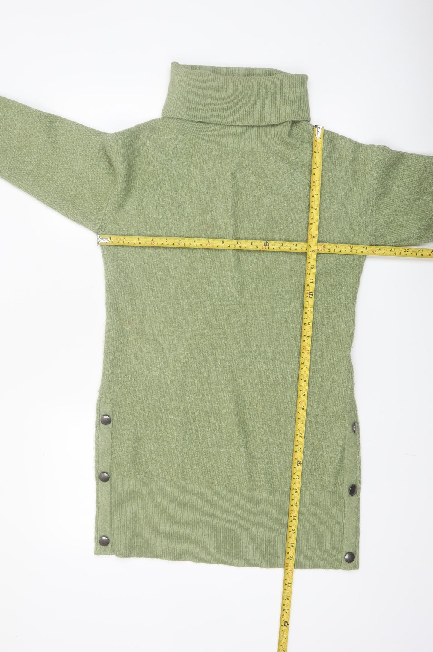 Monsoon Women’s Green Roll Neck Tunic Jumper Size S Long Sleeve
