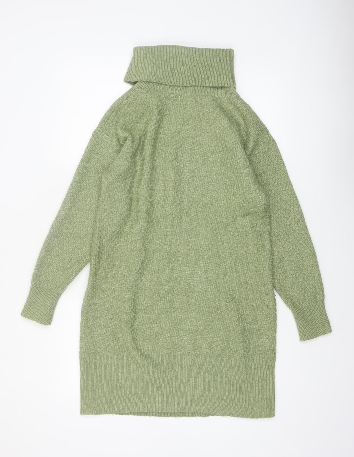 Monsoon Women’s Green Roll Neck Tunic Jumper Size S Long Sleeve