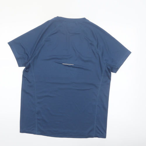 ASICS Men's Blue Short Sleeve Athletic Running T-Shirt Size L