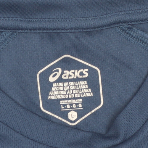 ASICS Men's Blue Short Sleeve Athletic Running T-Shirt Size L