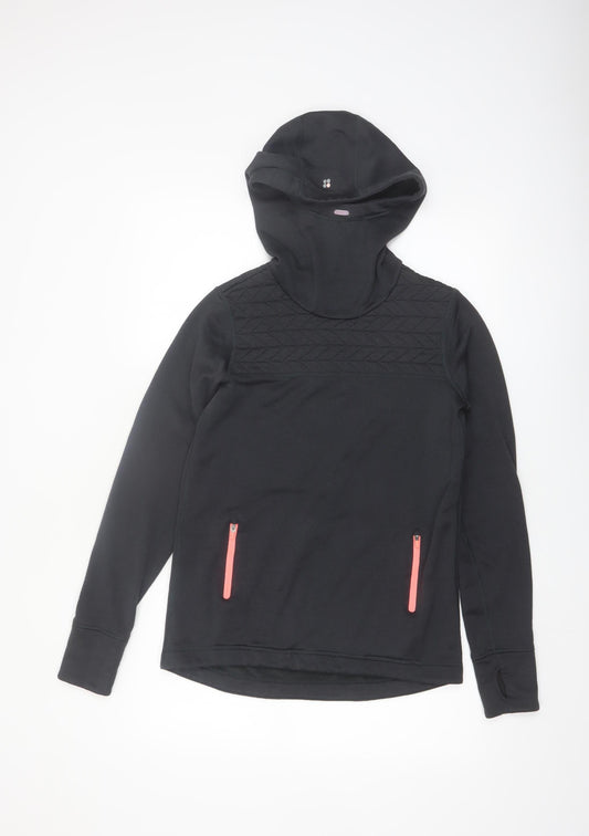 Sweaty Betty Womens Black XS Quilted Hooded Pullover Top