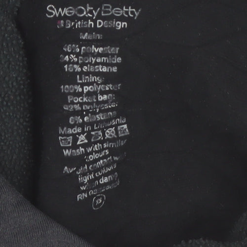 Sweaty Betty Womens Black XS Quilted Hooded Pullover Top