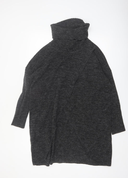 ONLY Women’s Grey Roll Neck Long Sleeve Knit Jumper L