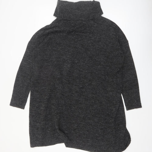 ONLY Women’s Grey Roll Neck Long Sleeve Knit Jumper L