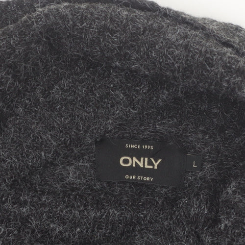 ONLY Women’s Grey Roll Neck Long Sleeve Knit Jumper L
