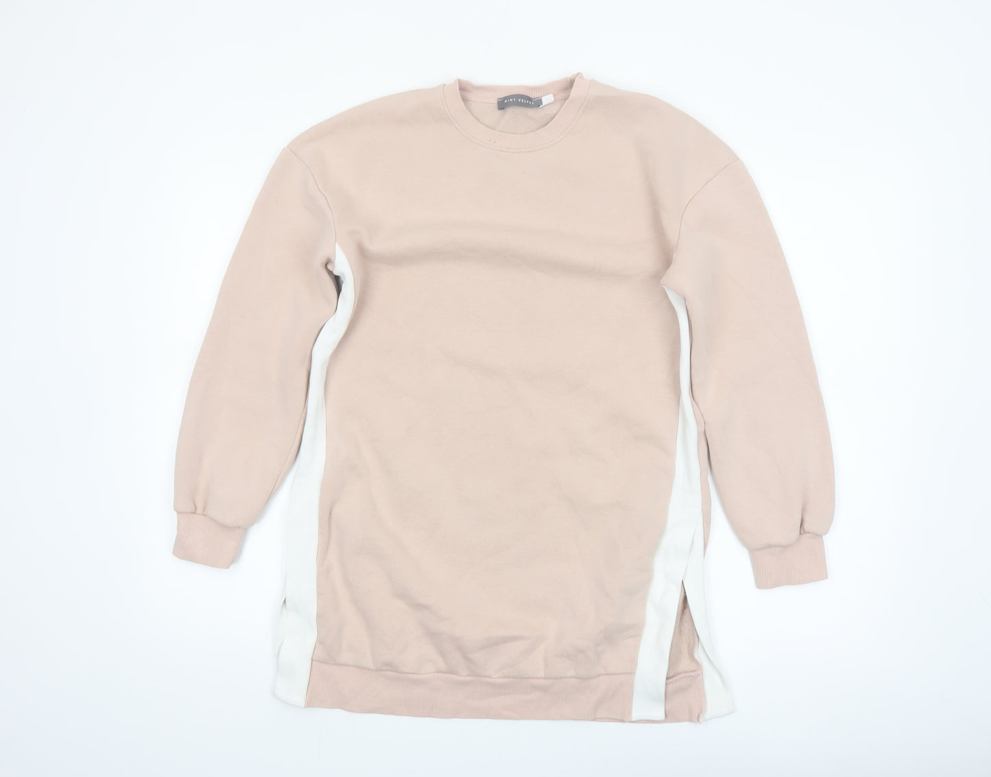 Mint Velvet Womens Beige Longline Pullover Sweatshirt Size S