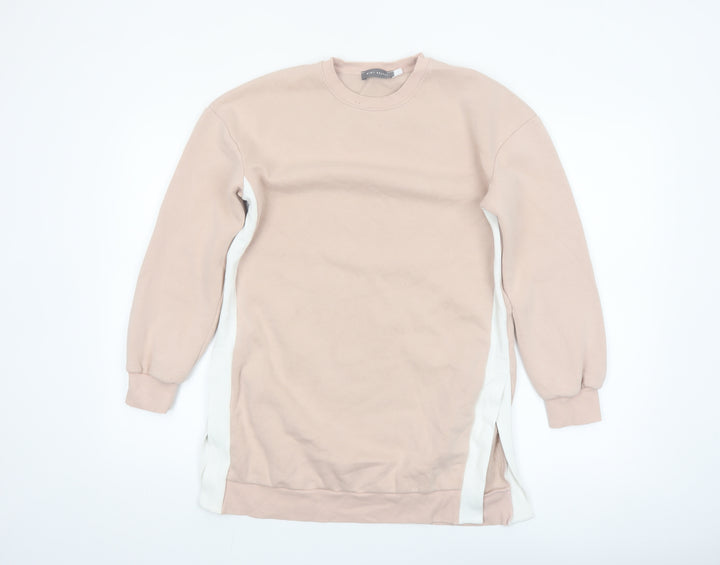 Mint Velvet Womens Beige Longline Pullover Sweatshirt Size S