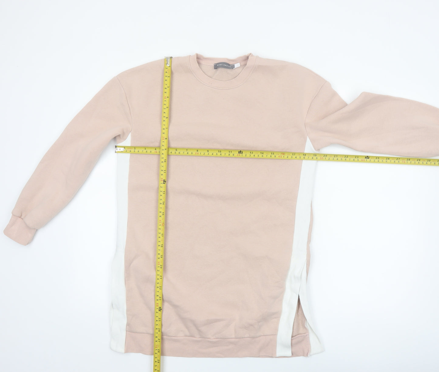 Mint Velvet Womens Beige Longline Pullover Sweatshirt Size S