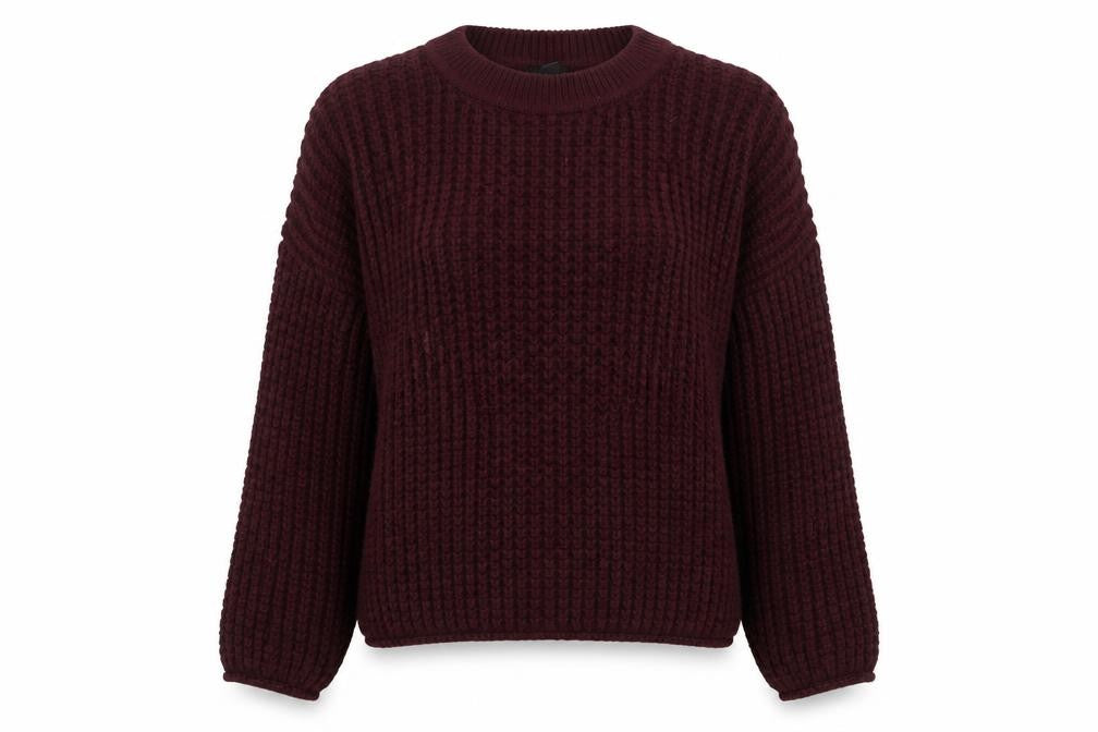 Front view of New Look Women's Brown Chunky Knit jumper, size L