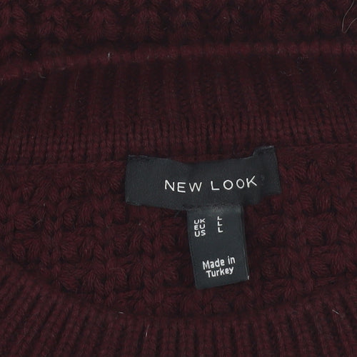New Look Women's Brown Chunky Knit Pullover Jumper Size L