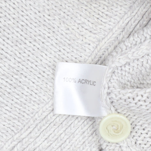 EWM Women Ivory Full Zip Mock Neck Knit Jumper Size 14/16