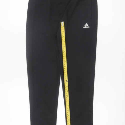 Adidas Boys Black Jogger Trousers 11-12 Years Polyester Activewear