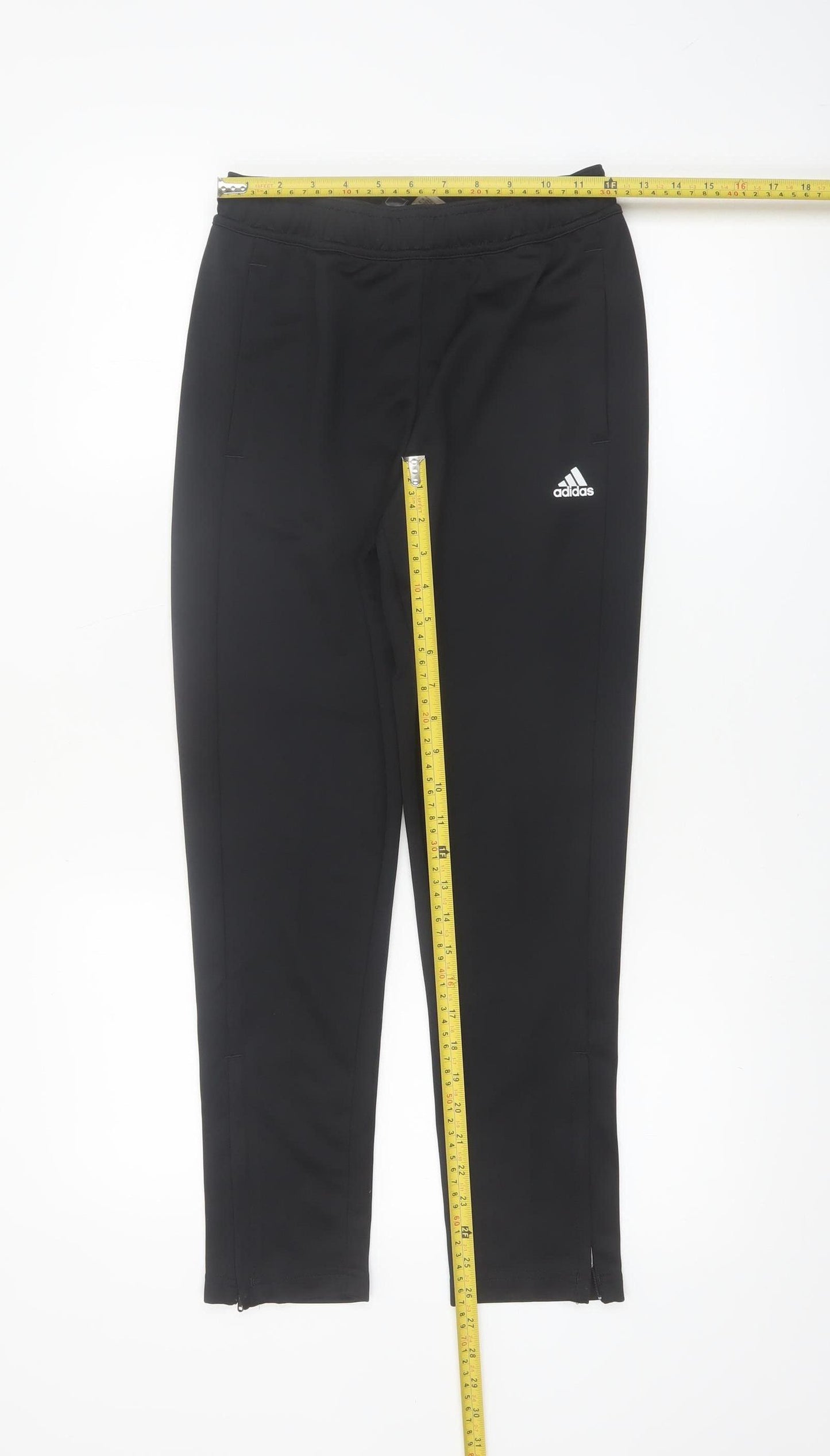 Adidas Boys Black Jogger Trousers 11-12 Years Polyester Activewear