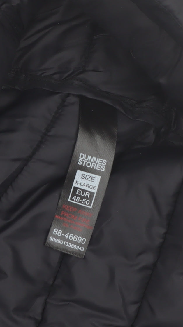 Dunnes Stores Men’s Black XL Puffer Waistcoat Quilted Mid-Length