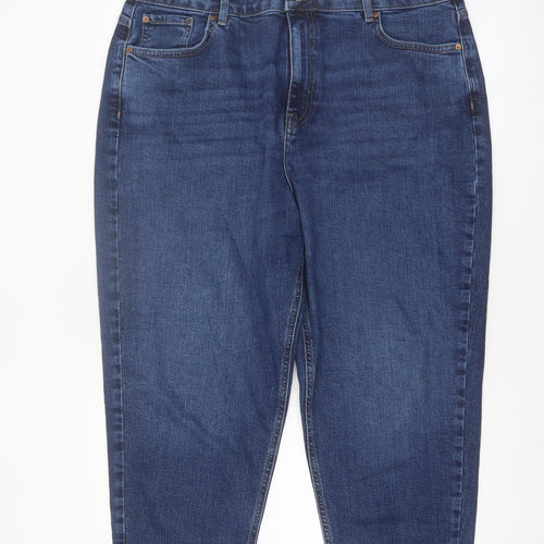 Marks and Spencer Women’s Blue Mom Jeans Size 18 Regular High Rise