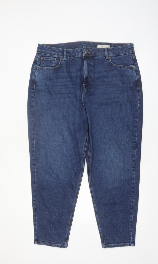 Marks and Spencer Women’s Blue Mom Jeans Size 18 Regular High Rise