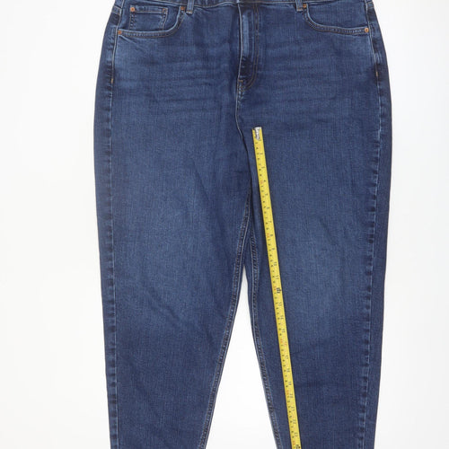 Marks and Spencer Women’s Blue Mom Jeans Size 18 Regular High Rise